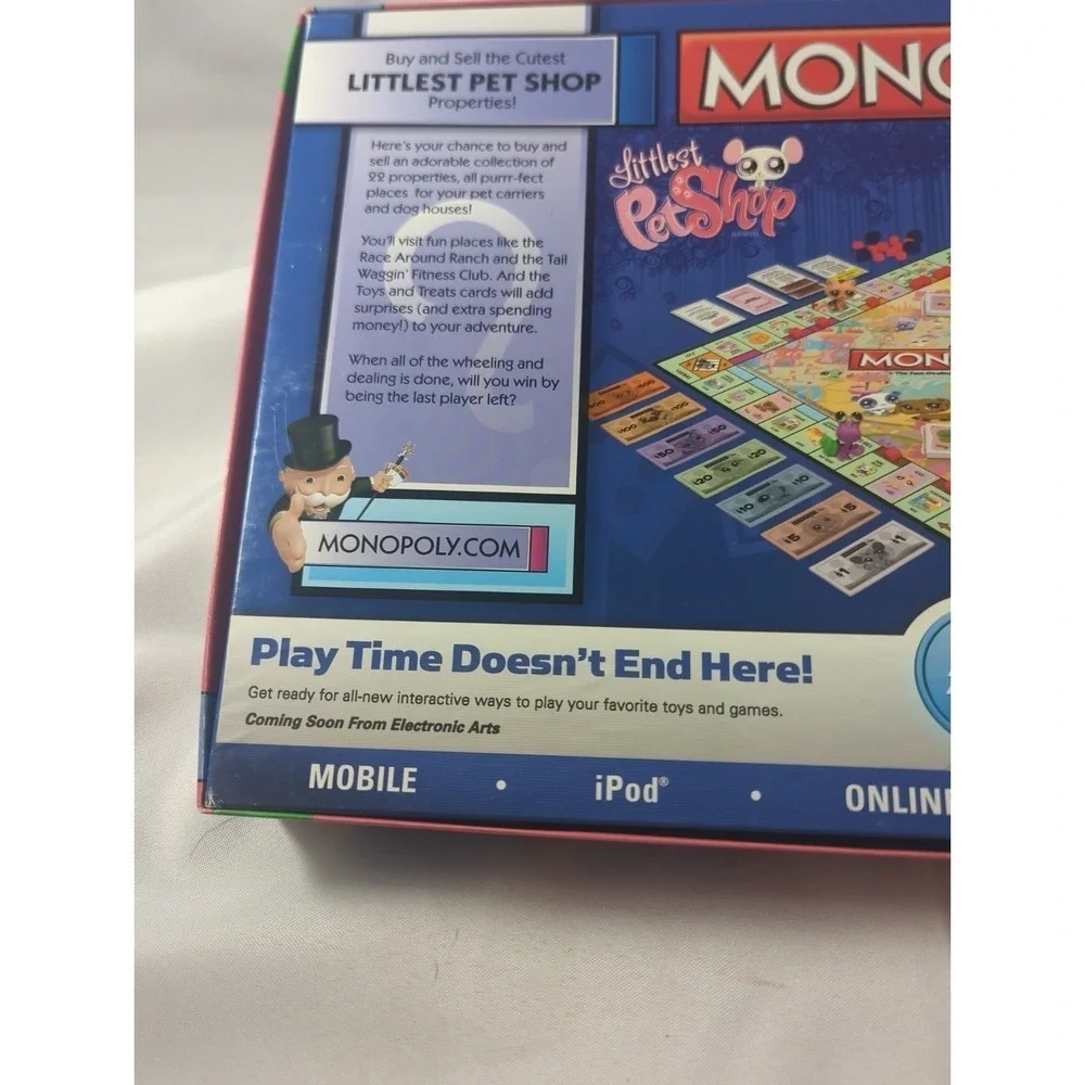 Monopoly Littlest Pet Shop Edition 2008 w/ 4 Pets